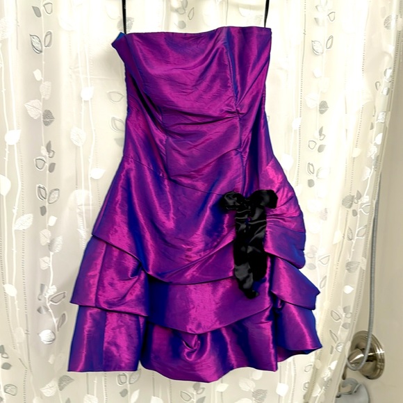 Strapless prom style dress size 8 purple - Picture 1 of 7